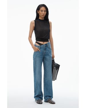 Alexander Wang Dip-Side Jeans With Exposed Lace Underwear in