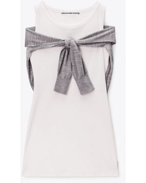 Alexander Wang Layered Mini Tank Dress With Tie-Front Cardigan - Multicolour