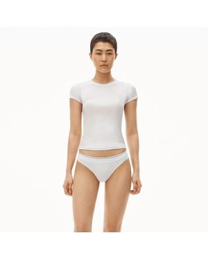 Alexander Wang Scoop Neck Ribbed Cotton Tee - White