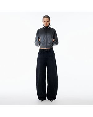Alexander Wang Crystal Hotfix Logo Pocket Blow Up Jean - Blue