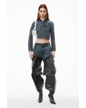 Alexander Wang Shrunken Workwear Jacket In Denim - Blue