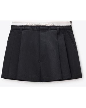 Alexander Wang Logo Elastic High-Rise Short - Black