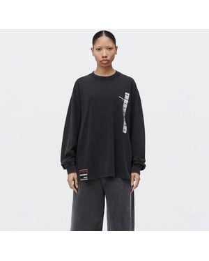 Alexander Wang Graphic Long Sleeve Tee - Black