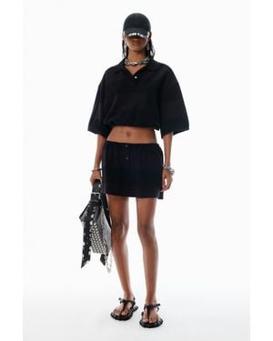 Alexander Wang Black Striped Deconstructed Miniskirt