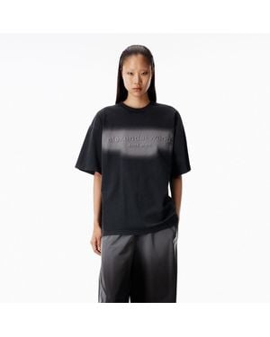Alexander Wang Short Sleeve Embossed Halo Tee - Black