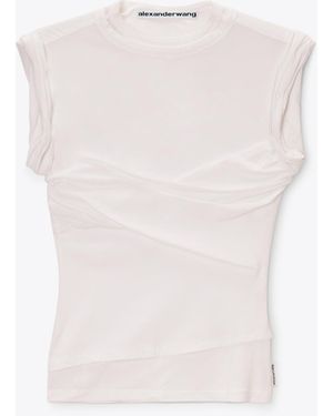 Alexander Wang Twisted Bust Layered Tank - White