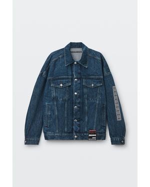 Alexander Wang Oversized Trucker Jacket W/ Flasher Graphic - Blue