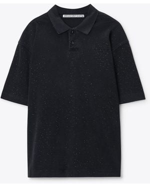 Alexander Wang Crystal Hotfix Polo - Black