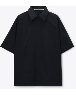 Alexander Wang Perforated Logo Short Sleeve Shirt - Black
