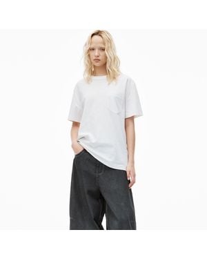 Alexander Wang Pocket Tee In High Twist Jersey - White