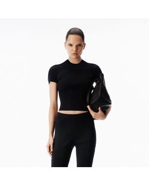 Alexander Wang Debossed Logo Fitted Tee - Black