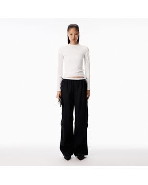 Alexander Wang Logo Elastic Mid-Rise Pant - White