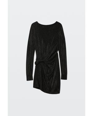 Alexander Wang Crystal Hotfix Twist Boatneck Dress - Black