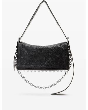 Alexander Wang Black Leather Ricco Medium Flap Bag