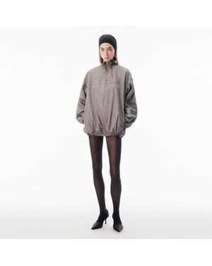Alexander Wang Oversized Track Jacket With Gathered Collar - Gray