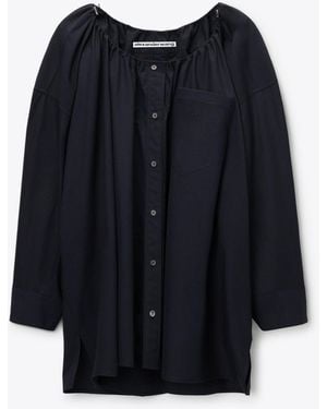 Alexander Wang Bungee Scoop Neck Mini Shirt Dress - Black
