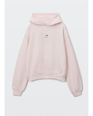Alexander Wang Crystal Hotfix I Heart Aw Hoodie - Pink