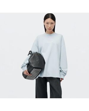 Alexander Wang Logo Print Long Sleeve Tee - Grey