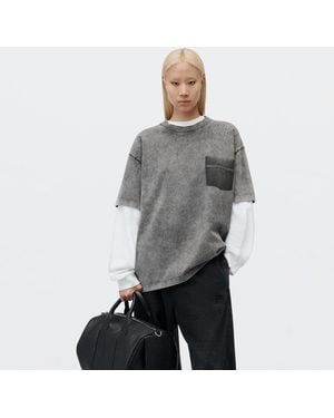 Alexander Wang Shadow Pocket Tee - Grey