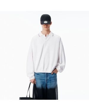 Alexander Wang Long-Sleeve Polo Shirt - White