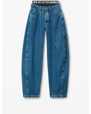 Alexander Wang Pre-styled Rounded Jeans With Underwear Waistband - Blue