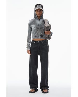 Alexander Wang Ez Mid Rise Jeans With Logo Pocket - Multicolor