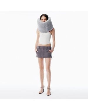 Alexander Wang Cotton-Blend Drill Skort - Blue