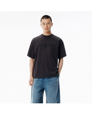 Alexander Wang Washed Jersey Logo Long-Sleeve Tee - Black