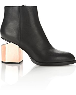 Alexander Wang Gabi Bootie With Rose Gold Metal Heel - Black