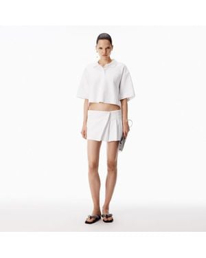 Alexander Wang Pleated Wrap Mini Skirt - White