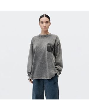 Alexander Wang Shadow Pocket Long Sleeve Tee - Grey