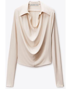 Alexander Wang Cowl Placket Top - White