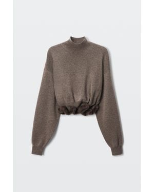 Alexander Wang Faux Fur Trim Turtleneck - Brown