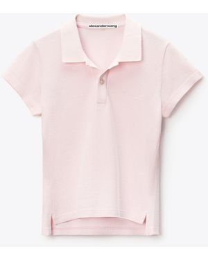 Alexander Wang Crystal Hotfix Polo - Pink