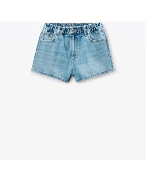 Alexander Wang Balloon Logo-Embossed Denim Marathon Short - Blue