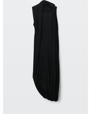 Alexander Wang Asymmetric Drape Midi Dress - Black
