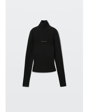 Alexander Wang Jacquard Logo Turtleneck - Black