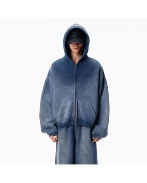 Alexander Wang Crystal Hotifx Zip-Up Hoodie - Blue