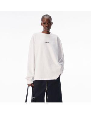 Alexander Wang Logo Print Long Sleeve Tee - White
