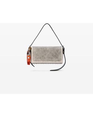 Alexander Wang Crackle Leather Ricco Slim Flap Bag - White