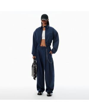 Alexander Wang Cotton-Blend Balloon-Leg Pants - Blue