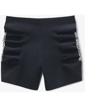 Alexander Wang Ruched Logo Mini Short - Black