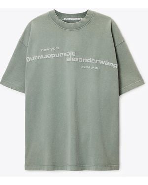 Alexander Wang Mirrored Logo Short Sleeve Tee - Green