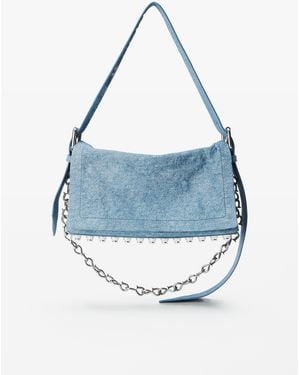 Alexander Wang Denim Ricco Medium Flap Bag - Blue