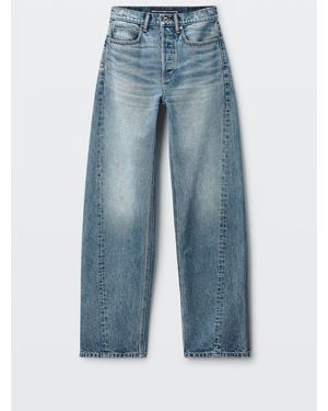 Alexander Wang Float Logo Shadow Pocket Mid-Rise Relaxed Jean - Blue