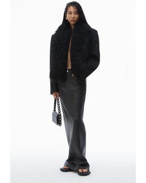 Alexander Wang 5-pocket Pencil Skirt In Primal Nappa Lambskin Leather - Black