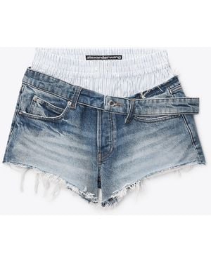 Alexander Wang Boxer Drop Waistband Short - Blue