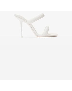 Alexander Wang Julie 105mm Denim Crystal Hotfix Tubular Sandal - White