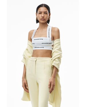 Alexander Wang Halter Top In Logo Elastic - White