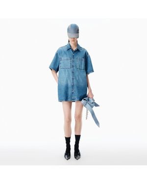 Alexander Wang Boxy Denim Shirtdress - Blue